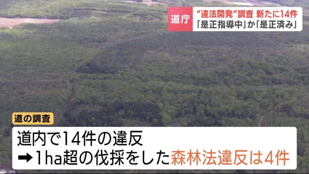 北海道内で「違法開発」新たに14件 森林法違反など北海道が是正指導　事業者の認識不足が要因　倶知安町での事案きっかけに調査（HBCニュース北海道） - Yahoo!ニュース