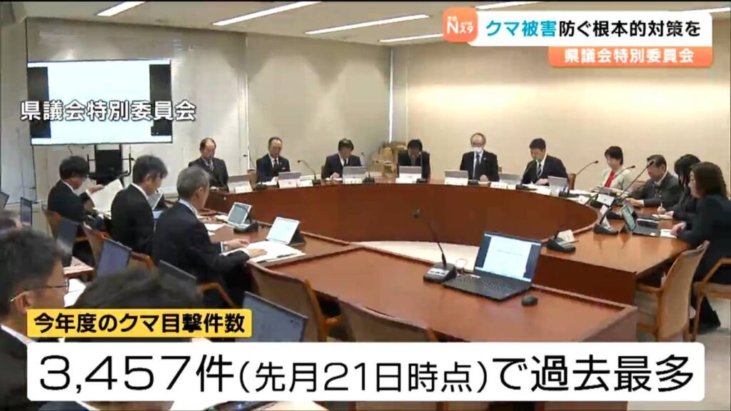 クマ被害の対策話し合う 特別委員会「根本的な対策を」宮城県でクマの目撃件数過去最多3457件（tbc東北放送） - Yahoo!ニュース
