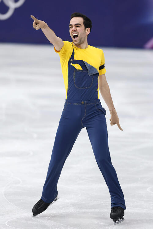 男子SPで演技するスペインのグアリノサバテ（撮影・前田充）