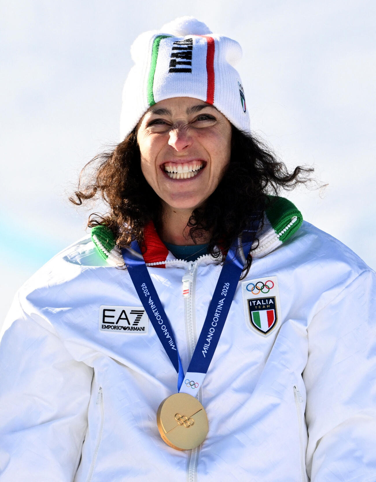 女子大回転で金メダルを獲得したイタリアのフェデリカ・ブリニョネ（ロイター）