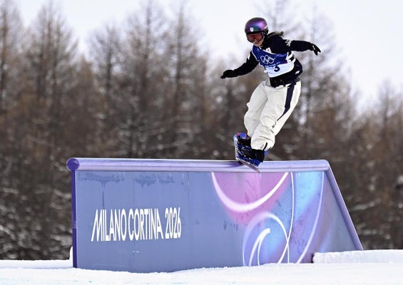 村瀬心椛の３回目の演技（１８日、伊リビーニョで）＝飯島啓太撮影