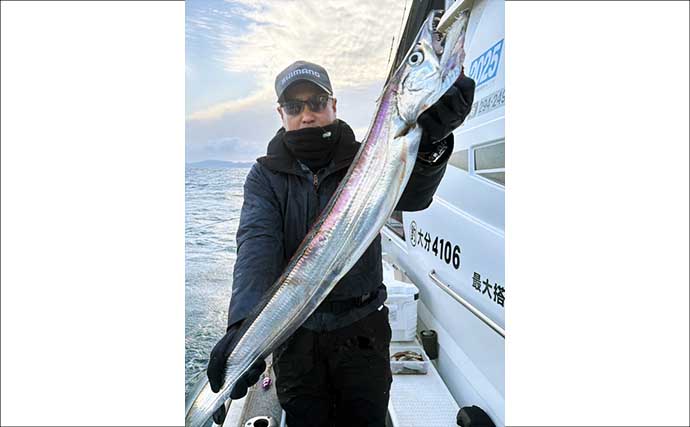 【沖釣り釣果速報】テンヤタチウオでドラゴン級ヒット！渋い中でも良型主体に土産確保（大分）