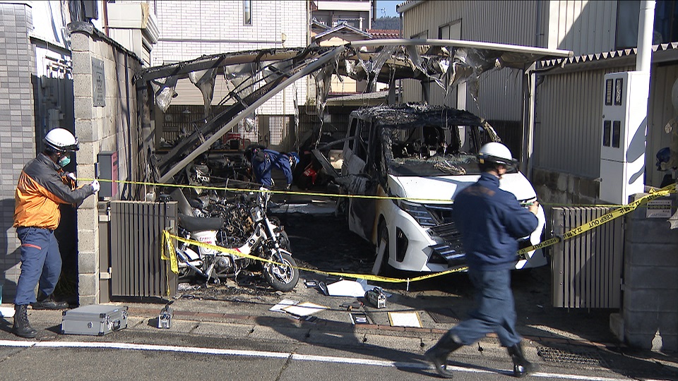 連続放火の可能性　火の気がない場所で１時間以内　京都・山科で８件連続　バイクや自転車燃える火事
