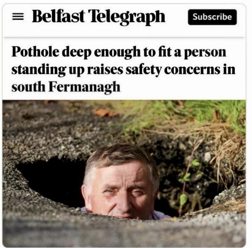 「電報用の写真を撮るので、ポットホールに入ってもらえませんか？」