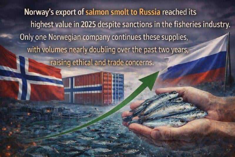 ノルウェーのロシアへのサケスモルト輸出は、水産業への制裁にもかかわらず、2025年に最高額に達した。こうした供給を続けているのはノルウェーの企業1社だけで、その量は過去2年間でほぼ倍増しており、倫理面や貿易面での懸念が高まっている。