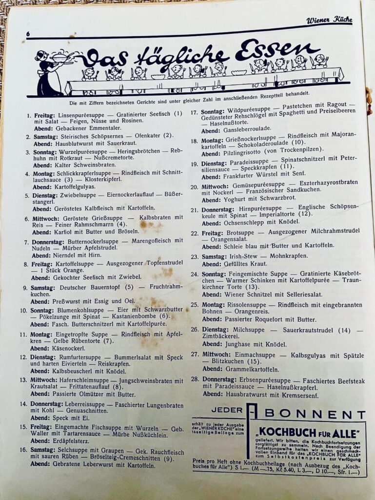 ビーガニュアリーは終わりました - 1935 年からの 2 月の食事準備計画