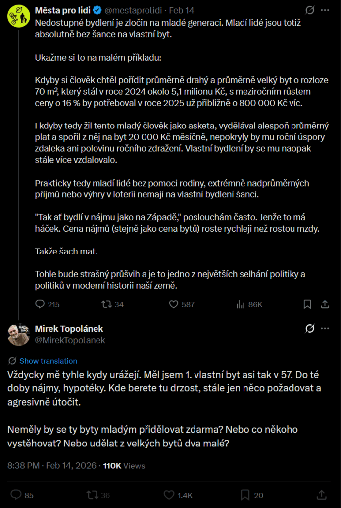 チェコの金融リテラシーは崩壊、元首相は57歳で最初のアパートを買う余裕があった