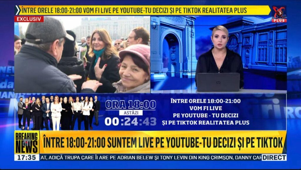 見つけてください。 Realitatea Plusは放送を停止しましたが、テレビのみです。 YouTubeでは通常通り番組を継続