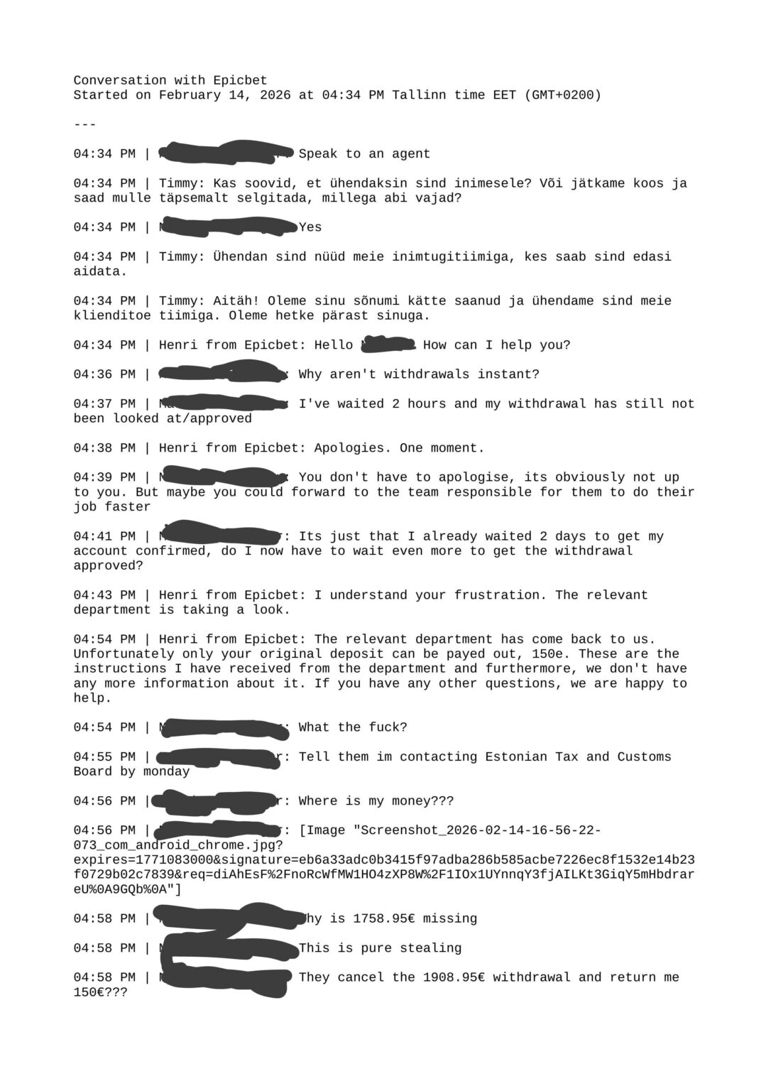 Epicbet は私から 1700 ユーロ以上を盗みました。何をするか？