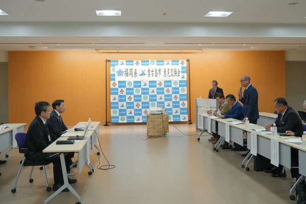 国民保護計画で　福岡知事と面談　宮古島市長、意見交換
