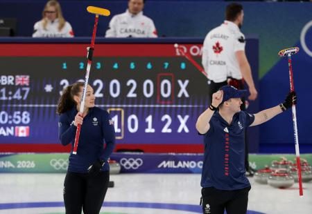 英国、７連勝で４強入り　カーリング・７日