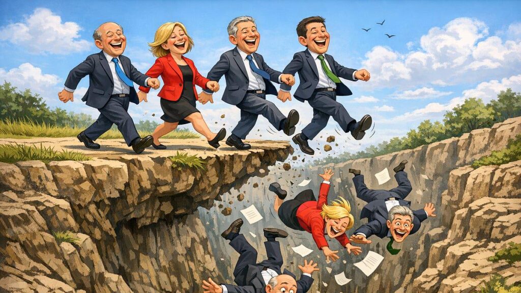 両目を開けて溝の中へ