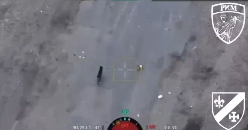 ウクライナの良い子がロシアのドローンで放尿する。第12「リム」領土防衛大隊による映像。