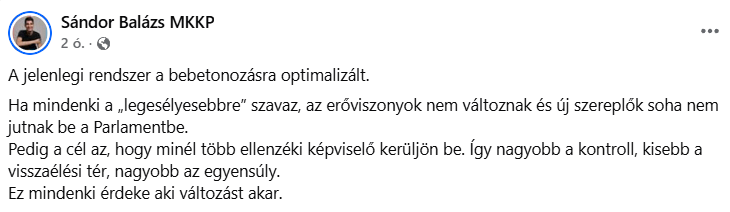 20年前から存在するMKKPの有力党首の1人は、1年半前に設立された政党の支持率が約50％であるのに、新人が議会に入れないと不満を漏らしている。