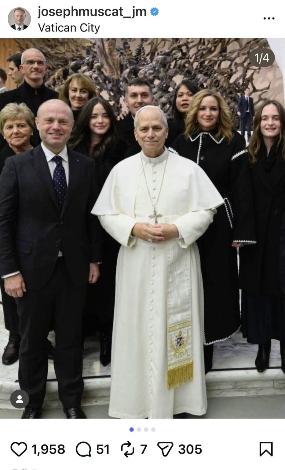 JM はどのような立場で教皇レオ 14 世と面会しましたか?