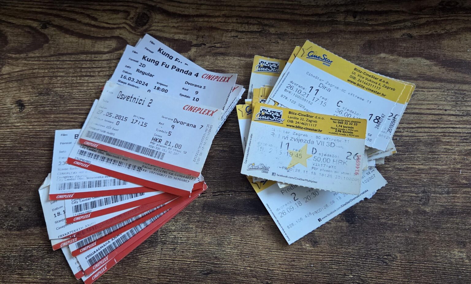 これまでに映画のチケットを集めたことがありますか?