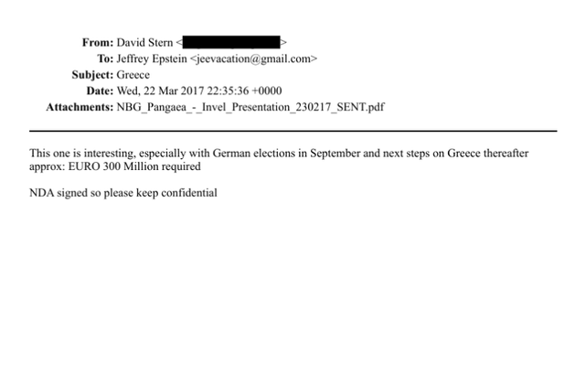 エプスタインと銀行家、各国の国会議員、投資家がギリシャ危機を利用する方法を議論（2014年～2016年）