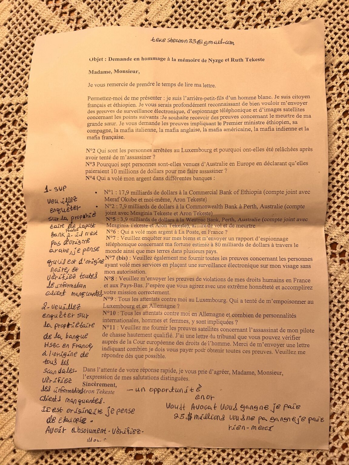 郵便物に奇妙な手紙。