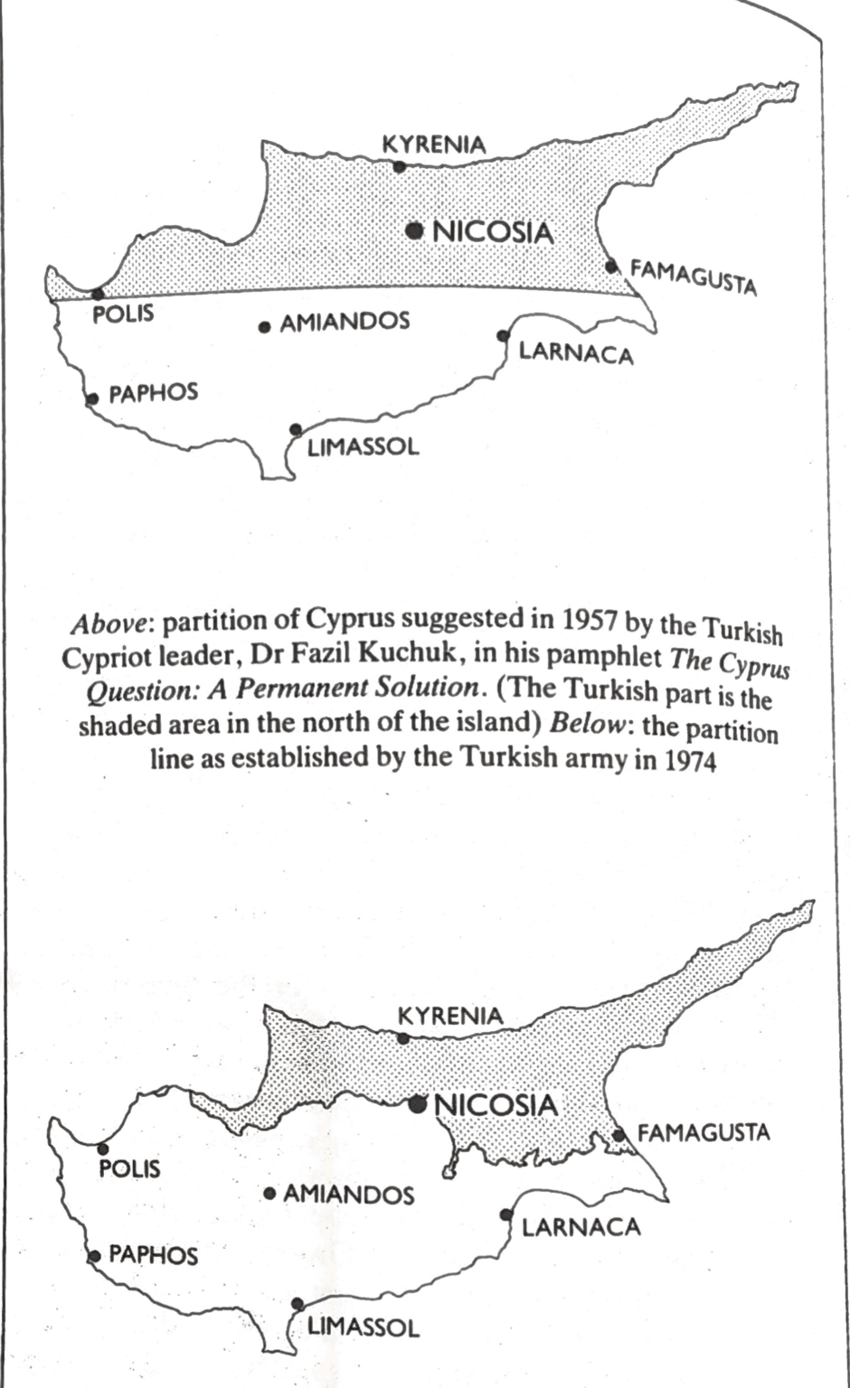 1957 年にファジル・クチュク博士が見たキプロスの恒久的解決策。