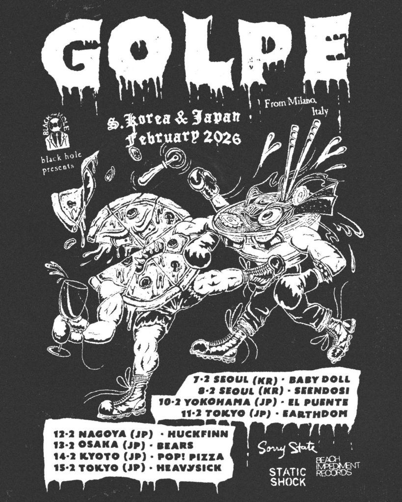 イタリア・ミラノ出身のハードコア”GOLPE”、2026年2月来日決定! | PUNKLOID イタリア・ミラノ出身のハードコア"GOLPE"、2026年2月来日決定! | PUNKLOID