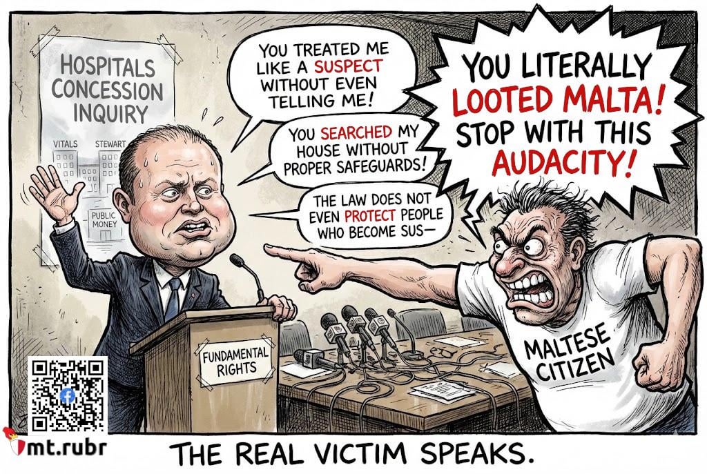 [mt.rubr] マスカットは、バイタルズ・グローバル・ヘルスケアとスチュワード・ヘルスケアが関与した病院利権スキャンダルで権利の主張を失った後、泣き始めた。被害者を演じるジョセフ・マスカットの大胆さは厚かましいというほかない