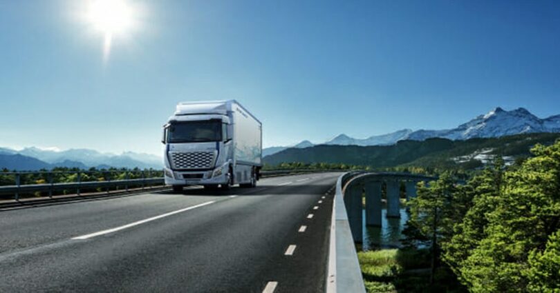 韓国・現代自動車の「エクシエント（Xcient）水素電気トラック」(c)KOREA WAVE