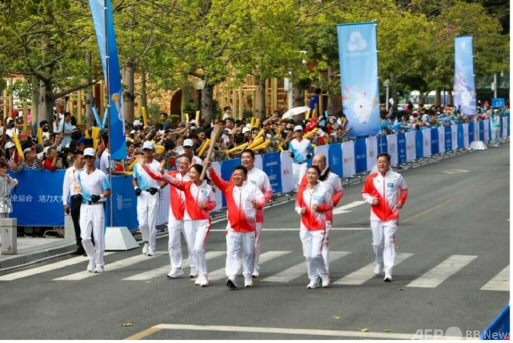 第十五回全国運動会から見る広東・香港・マカオの融合発展・中国　写真2枚　国際ニュース：AFPBB News