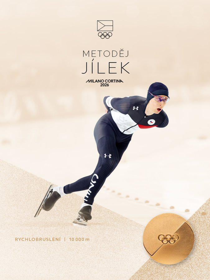 オリンピック🎖のオーナー。メトデイ・ジレクがオリンピックの2個目のメダル、スピードスケート10,000メートルの金メダルを祝う🥇