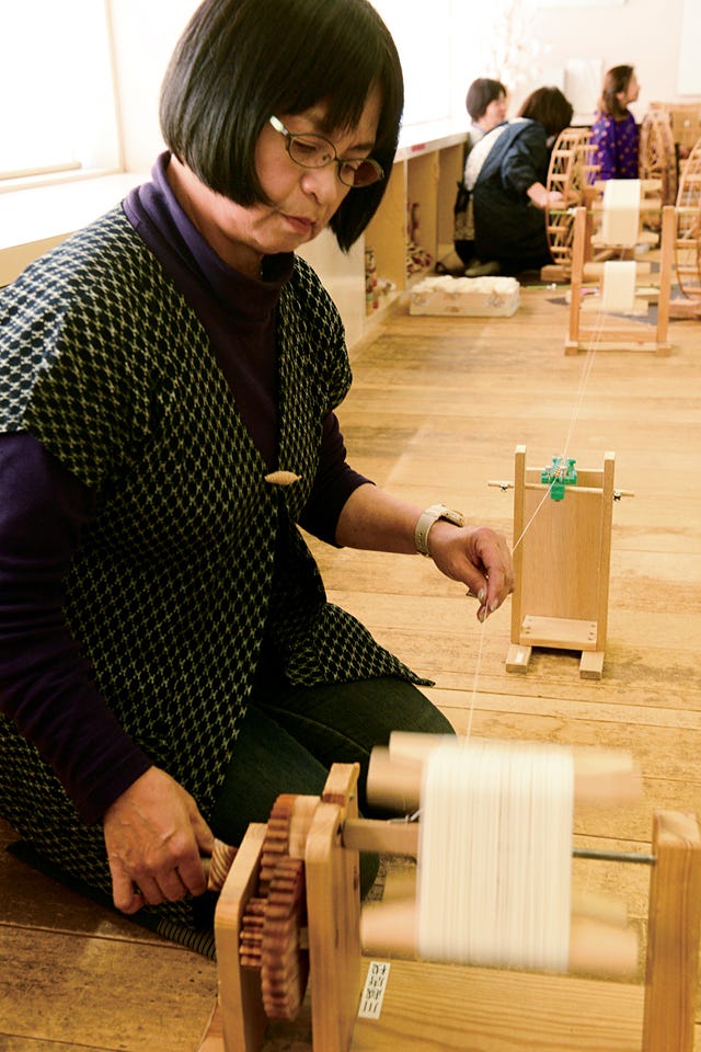 現代の川越唐桟の機準備