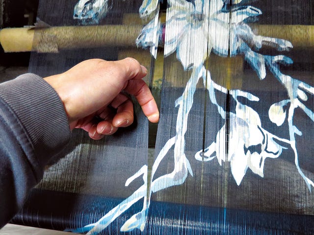 秩父銘仙の仮織の経糸