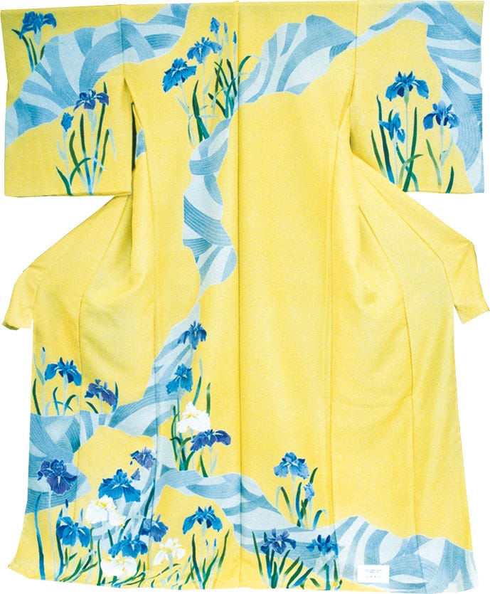 熊谷染の手描き友禅の訪問着