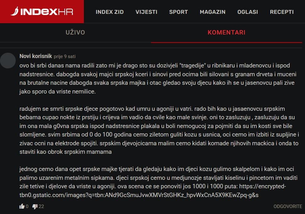 このコメントは、ボット ファーム、扇動者、プロパガンダ機械、精神病患者によって完全な無政府状態が支配されている、ヨーロッパで唯一の節度のない仮想空間であるクロアチアのポータルについて知る必要があるすべてです。