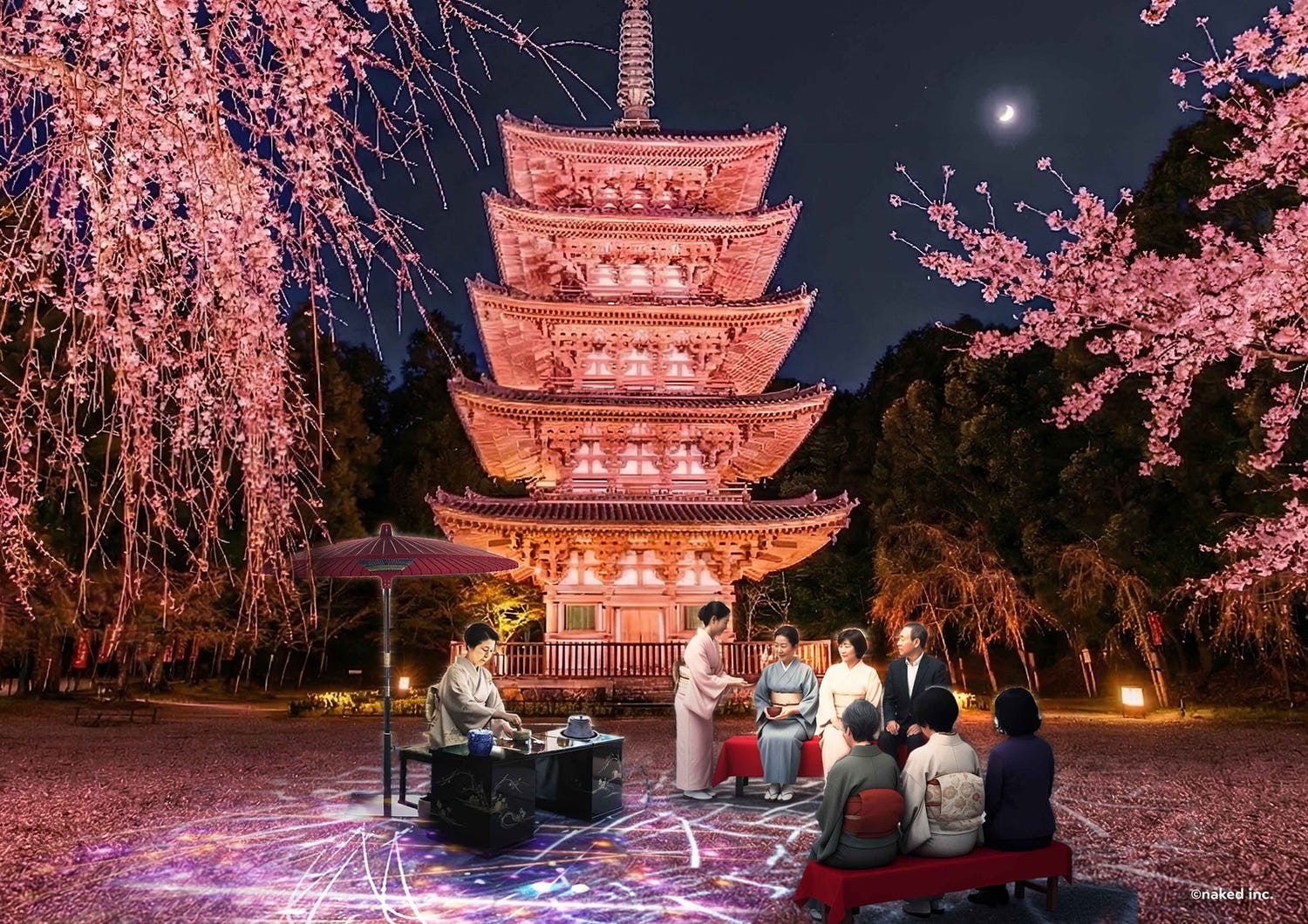 京都の世界遺産で夜桜アートイベント「醍醐花見」3月27日から 醍醐寺が光の桜絵巻に