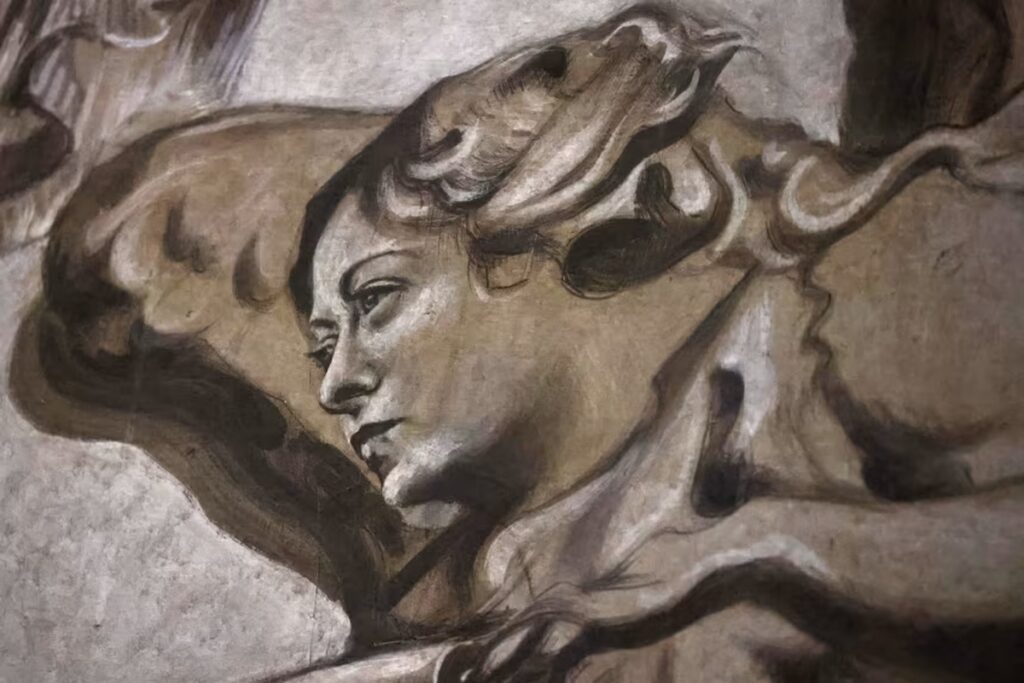 教会の天使の絵画、修復で首相そっくりに？　当局が調査　イタリア - CNN.co.jp