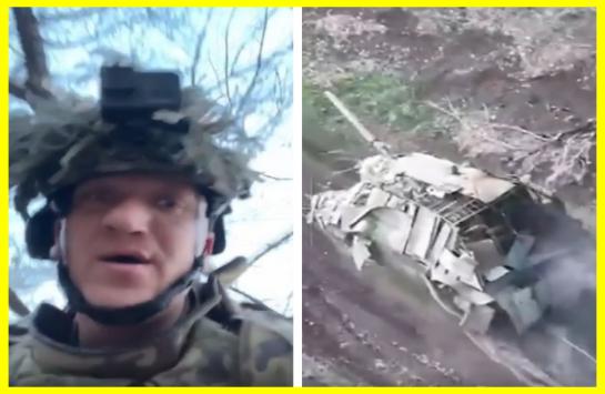 無人機が対処できないと見て、ウクライナの英雄は最後の瞬間に手持ち式手榴弾発射装置を使用してロシア戦車を破壊した