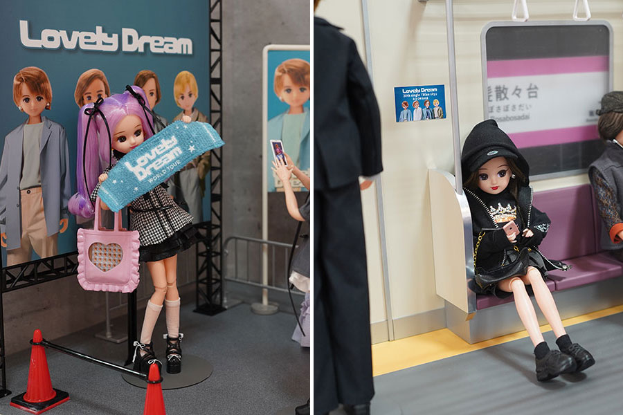 架空のアイドルグループ「Lovely Dream」は、電車に30枚目のCDリリースの車内広告を出している（2月3日撮影／Lmaga.jp）