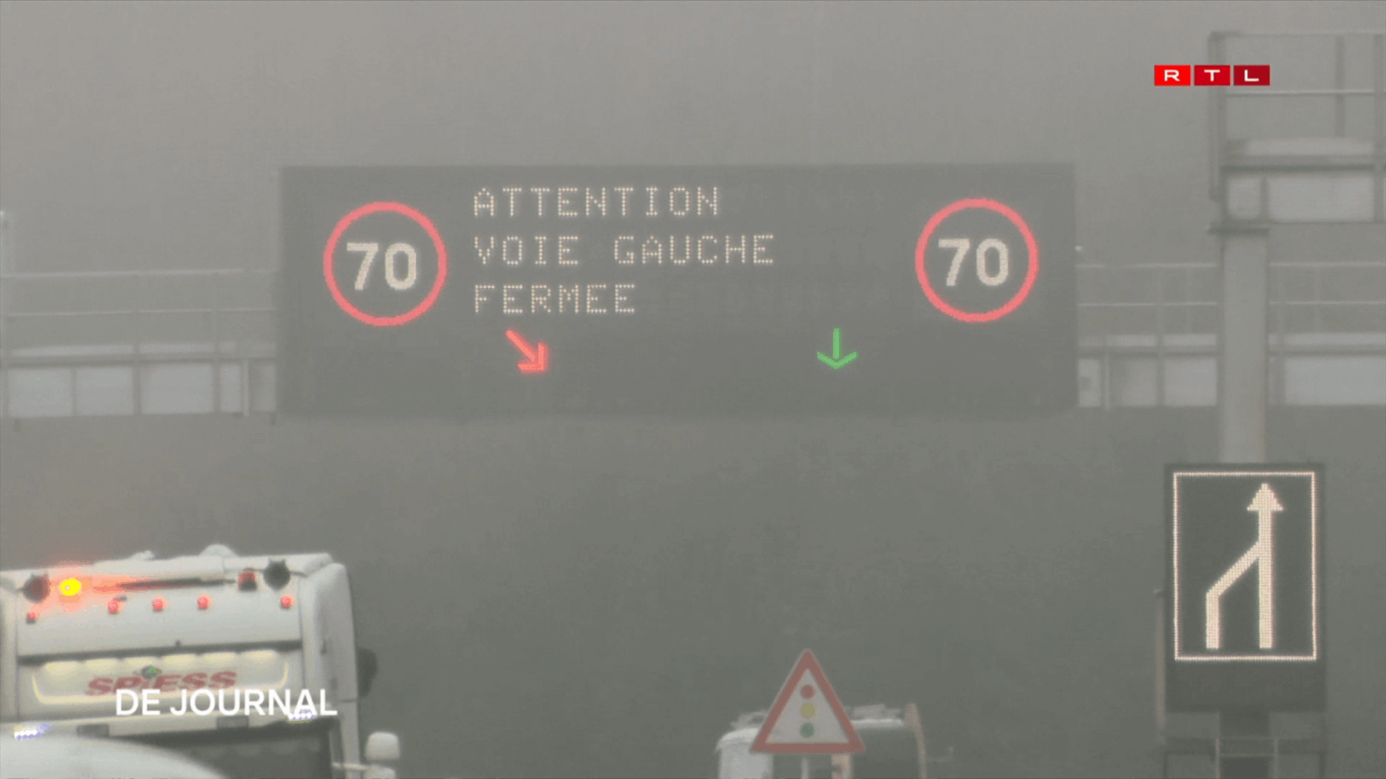 換気の低下によりトンネルの車線が減少