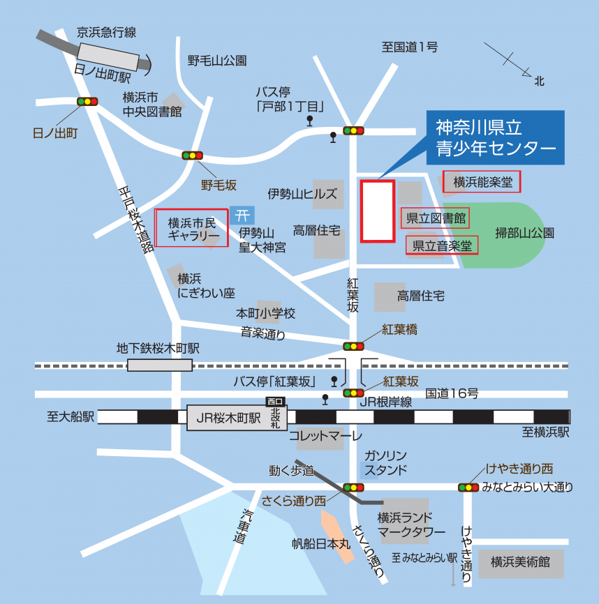 青少年センターが使用しているマップ