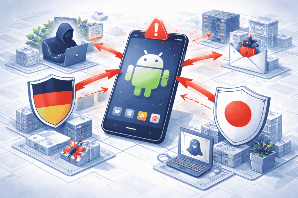 ドイツや日本のAndroid ユーザーを狙う新種のバックドア