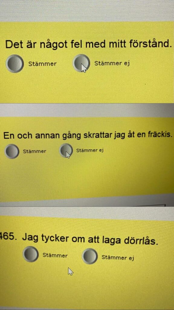 今日、サールグレンスカで私が答えなければならなかった 550 の質問のうち 3 つ