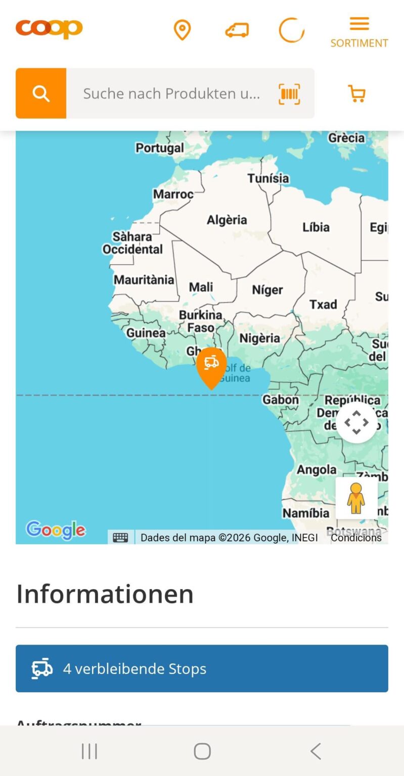 私の生協の配達はアフリカです