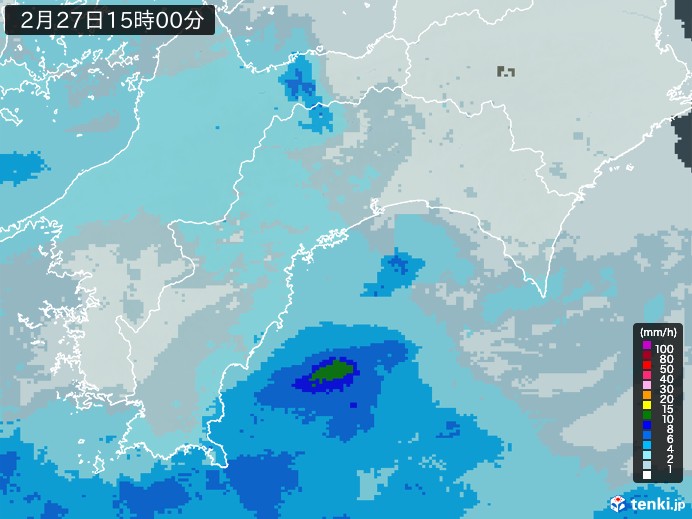高知県の過去の雨雲レーダー(2026年02月27日) – 日本気象協会 tenki.jp 高知県の雨雲レーダー(2026年02月27日)