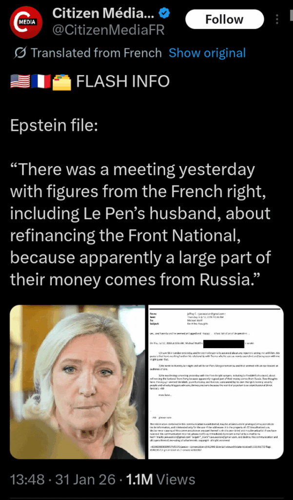 🚨エプスタインファイル。スティーブ・バノン率いる欧州極右政党のネットワーク（ジョージ・シミオンのくびきもその一部）は、ロシアから初めての資金提供を受けた。