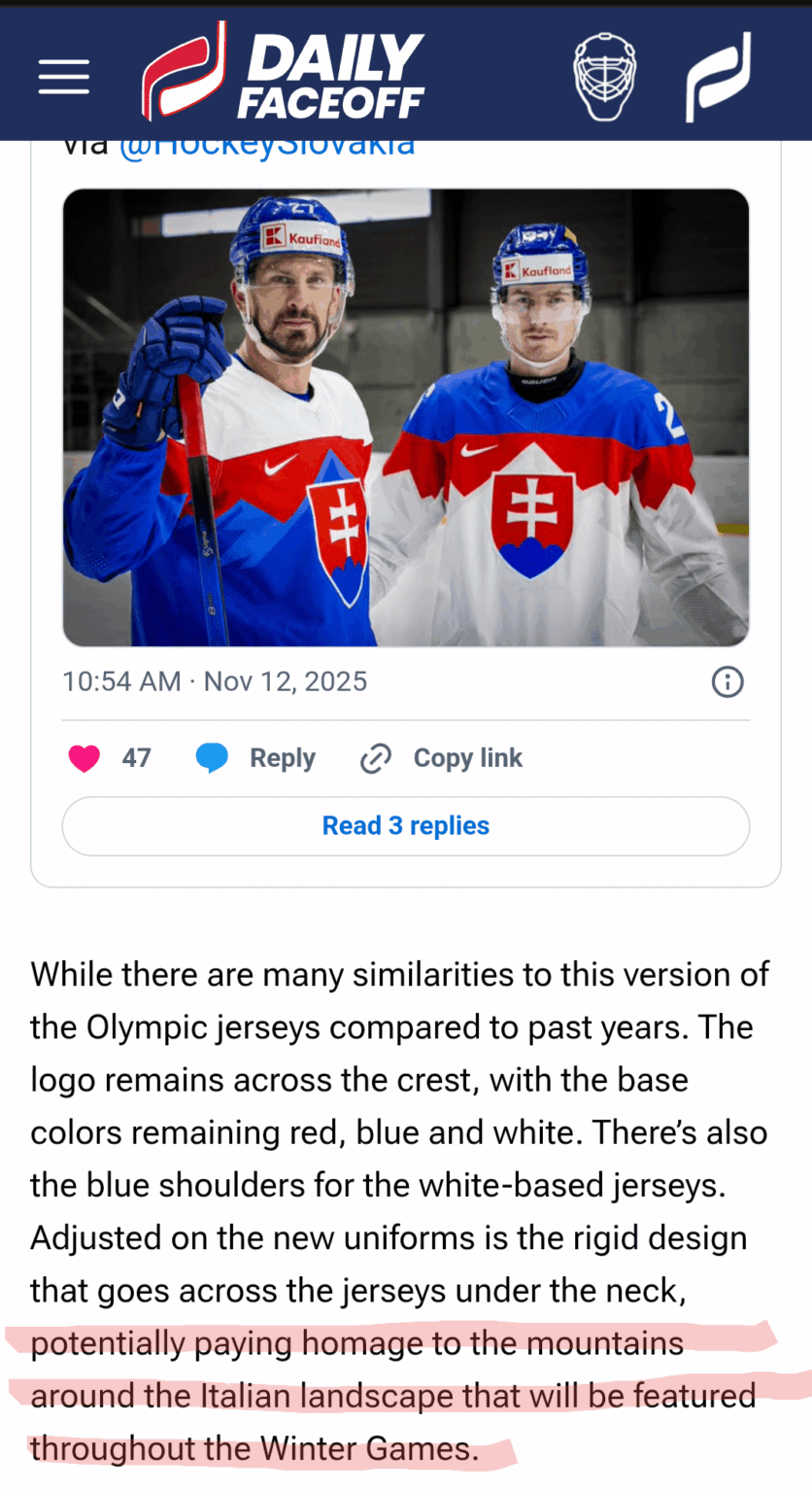 スロバキアのジャージに映るアルプス