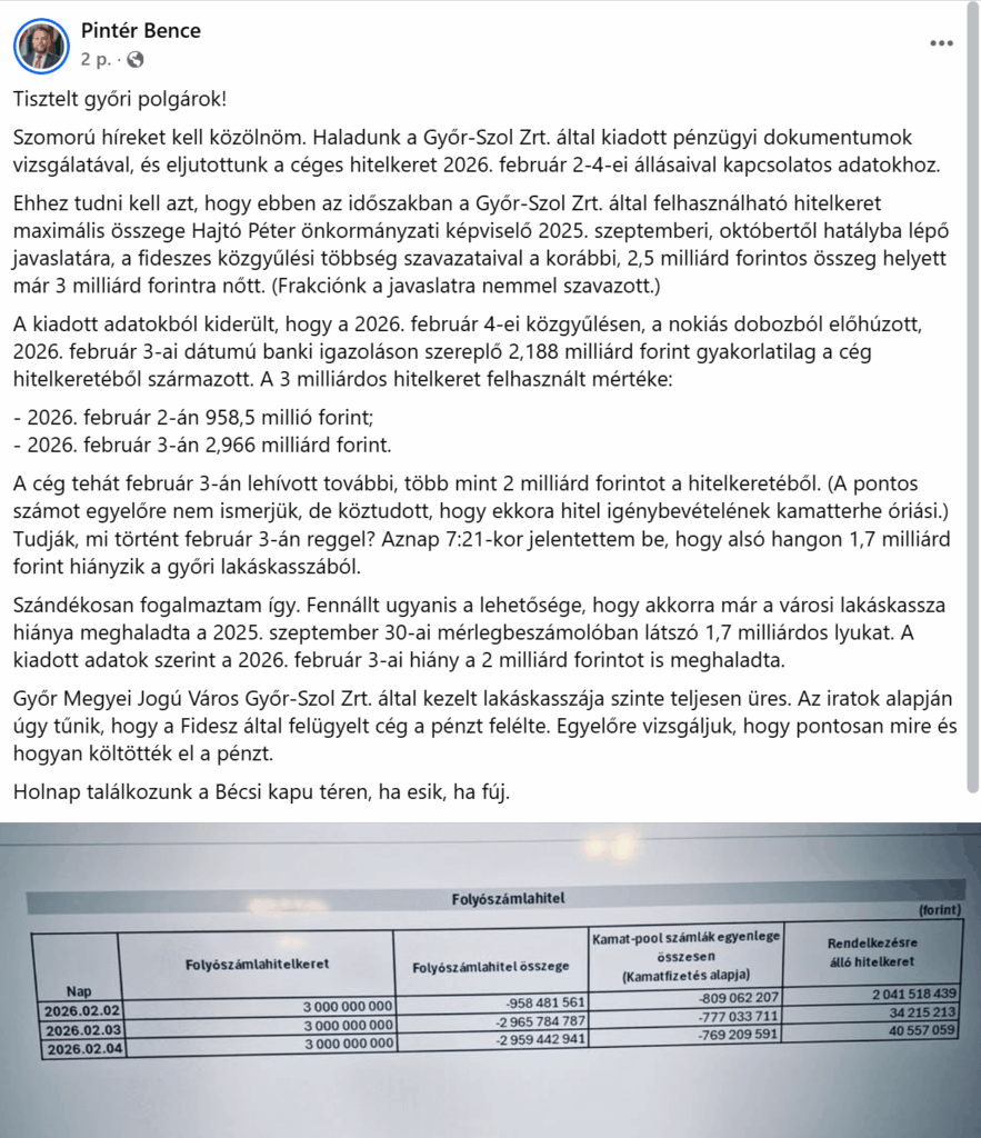 ベンス・ピンター氏による発表。事実上30億が行方不明となり、フィデスは街で強盗を行った。