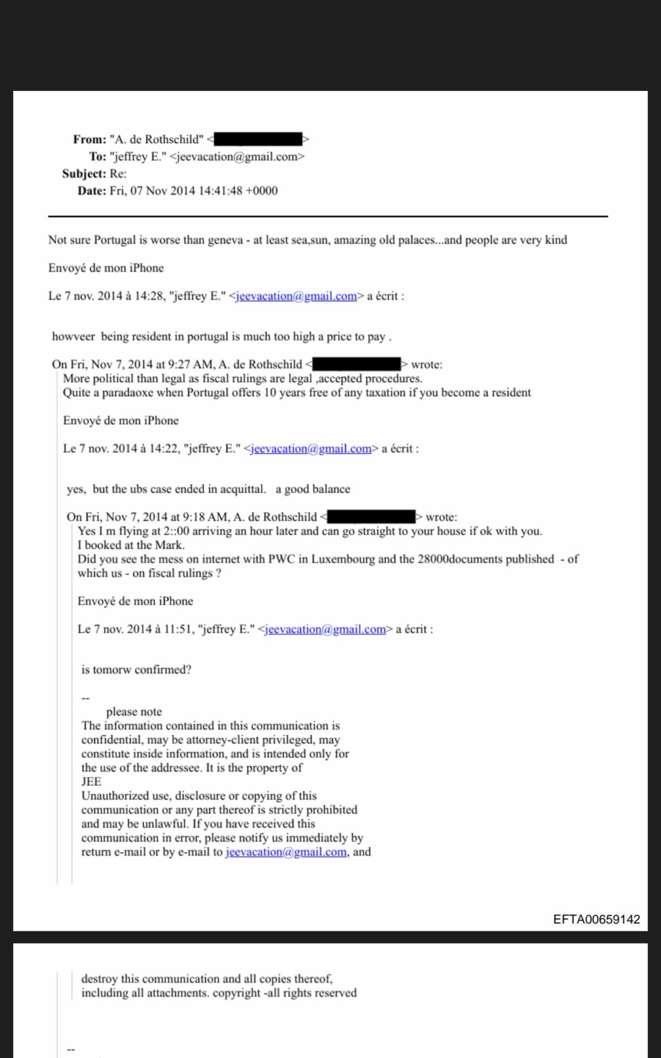 アリアン・ド・ロスチャイルドとエプスタイン、PwCルクセンブルクの漏洩文書に言及