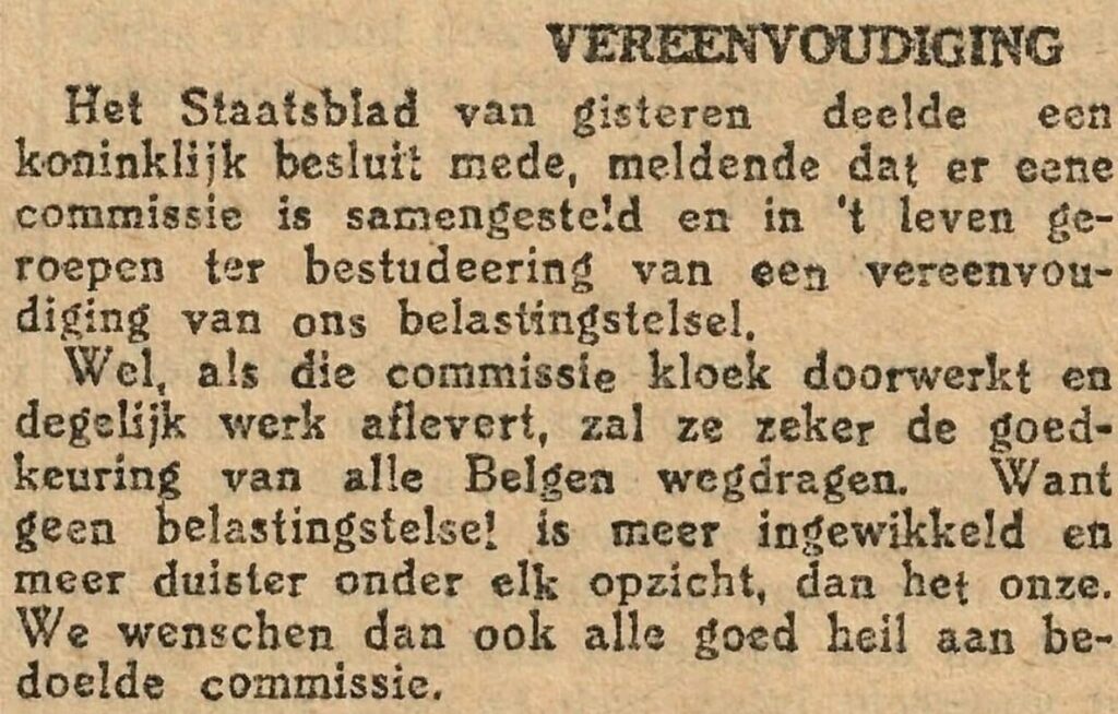 1926 年 2 月 25 日の官報ファン メッヘレンより