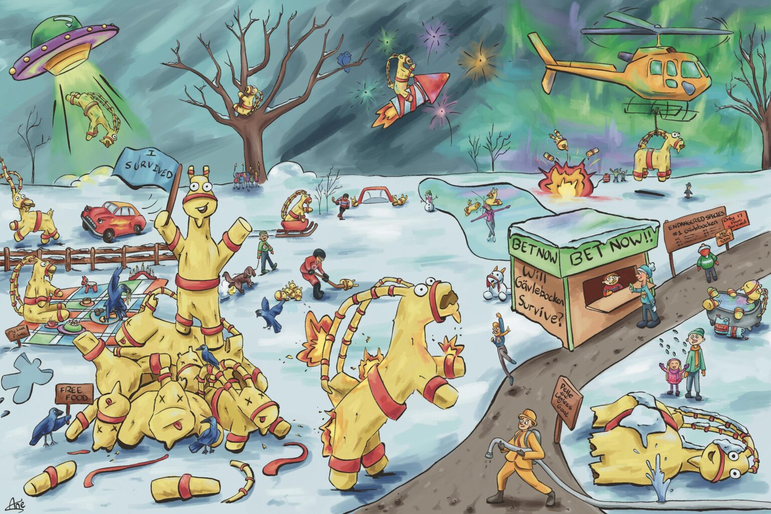 スウェーデン訪問後に作ったイェブレボッケンのアート