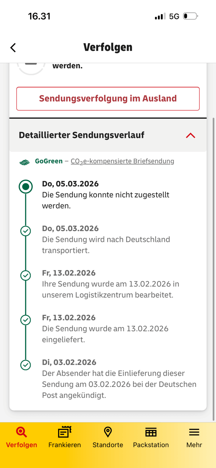 ドイツの投稿と私の忍耐力の欠如