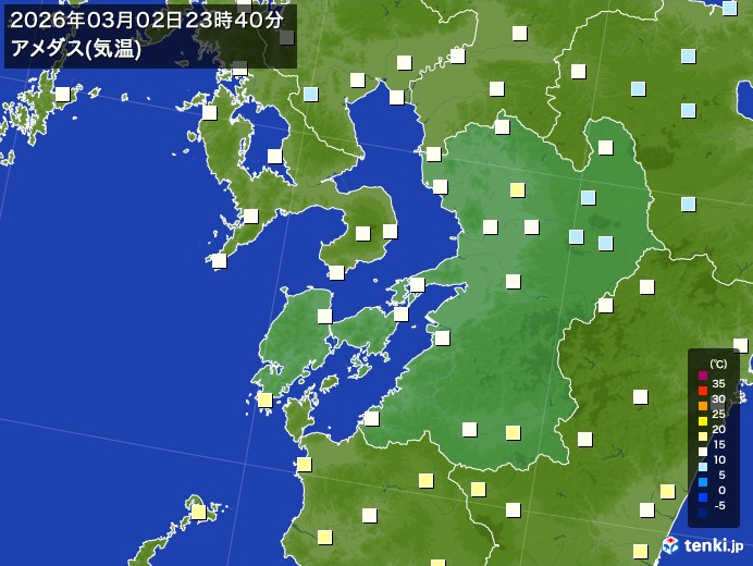 熊本県の今日のアメダスの記録(03月02日) - 日本気象協会 tenki.jp
